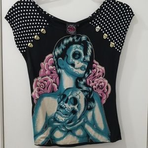 Too Fast Brand Dia de Los Muertos tee